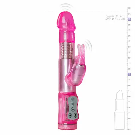 EasyToys Pink Dual-Akcioni Vibrirajući Uređaj, 12 Načina, Vodootporan