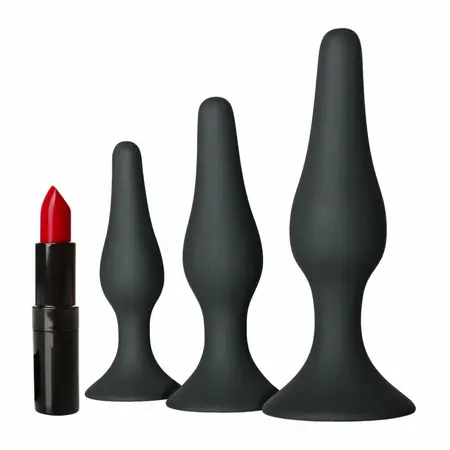 EasyToys Analni Set za Vežbanje - 3 Veličine Silikonski Model, Crni