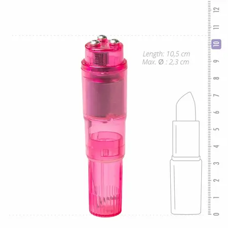 Easytoys Pocket Rocket Pink Mini Massaging Device with Attachments