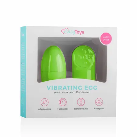 EasyToys Vibrating Egg Green - Wireless Remote, 10 Modes, Compact Design