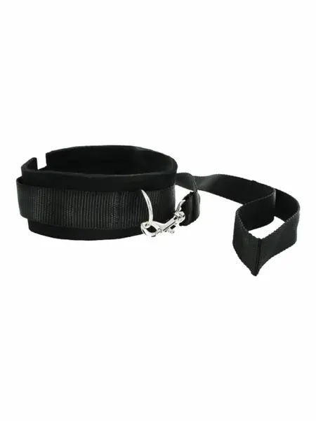 Frisky Adjustable Neoprene Collar & Nylon Leash Set, Black, 116cm