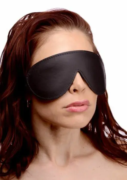 Strict Leather Premium Padded Eye Mask Black Adjustable Fit