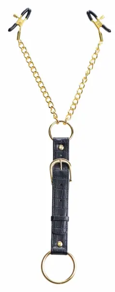 Master Series Zlatni Lanac Podesive Stege za Bradavice i Prsten Set 62cm