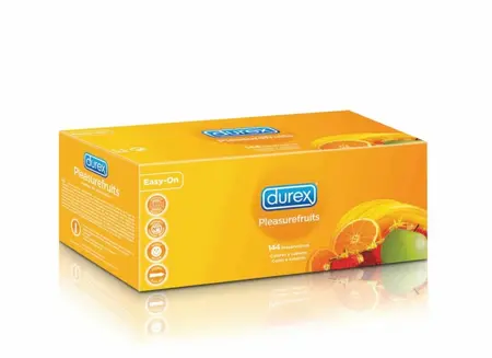 Durex Pleasurefruits Flavored Latex Condoms Bulk 144 pcs - Assorted Flavors
