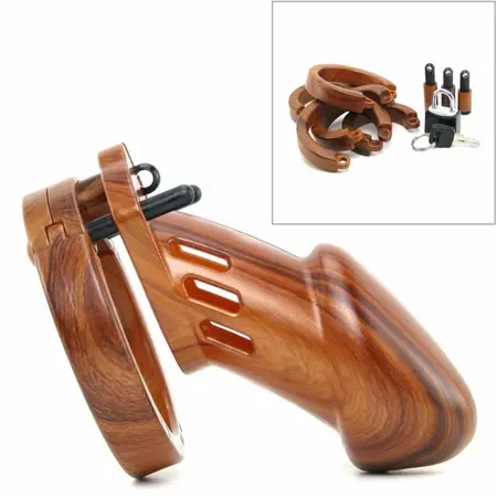 CB-X CB-6000 Designer Series Chastity System Wood Finish 35 mm