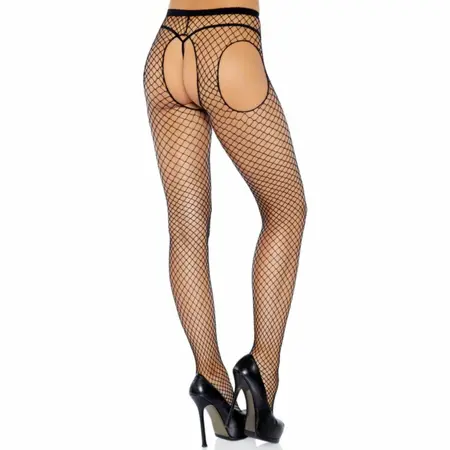 Leg Avenue Net Garterbelt Pantyhose Black - Elegant Mesh Design S-L