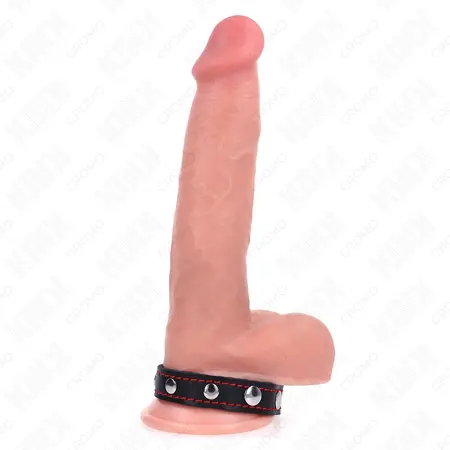 KINK Kožni prsten sa podesivim pritiskom, crvenom postavom, 21x1.5 cm