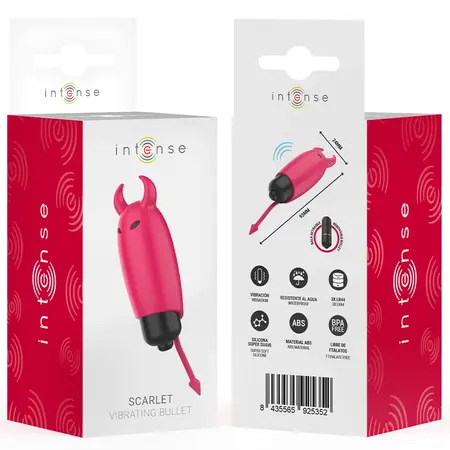 INTENSE Scarlet Red Mini Vibrating Bullet - Compact Waterproof 9.3 cm