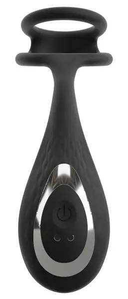 Rebel RC Vibrating Plug with Moving Rings & Nodding Tip, Black, 14.5cm