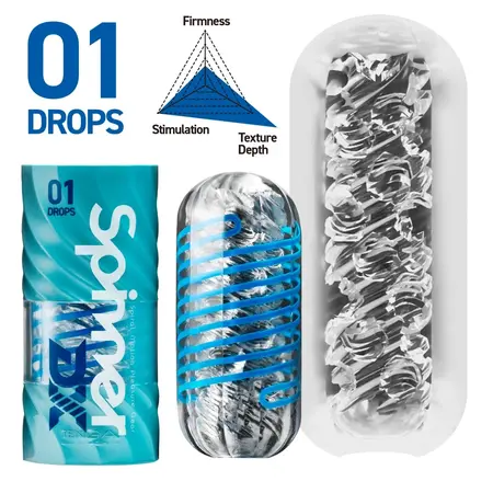 Tenga Spinner Deluxe 01 Drops - Rotirajući sistem stimulacije, 14 cm