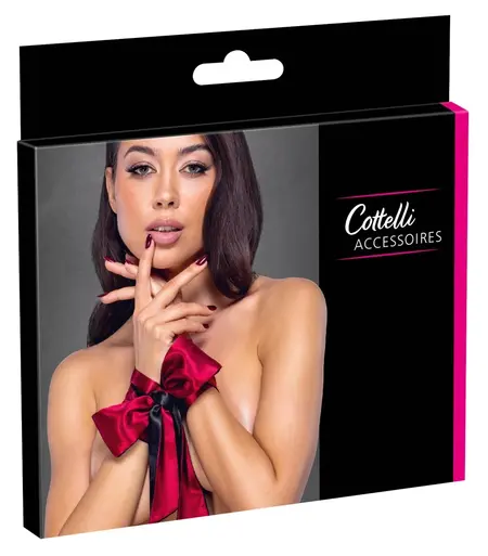 Cottelli Collection Dvobojna satenska marama crvena/crna 150 cm