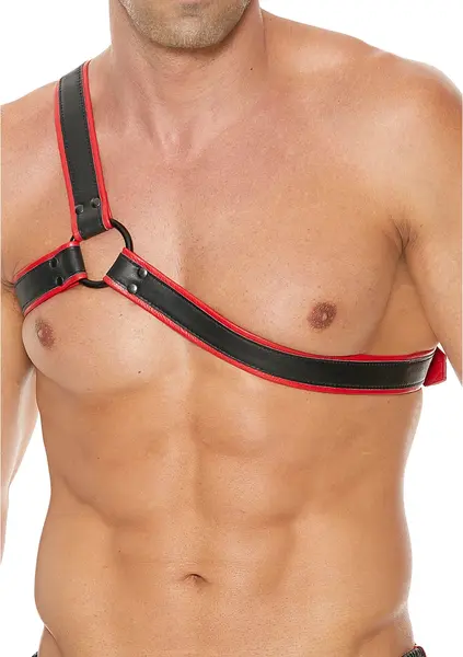 Gladiator Premium Leather Y-Shaped Adjustable Harness Black 98-112cm