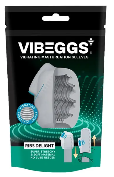 Vibeggs Ribs Delight fleksibilan vibrirajući uniseks rukav, vodootporan