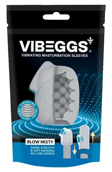 Vibeggs Blow Misty Vibrating Flexible Unisex Sleeve, Waterproof, Reusable