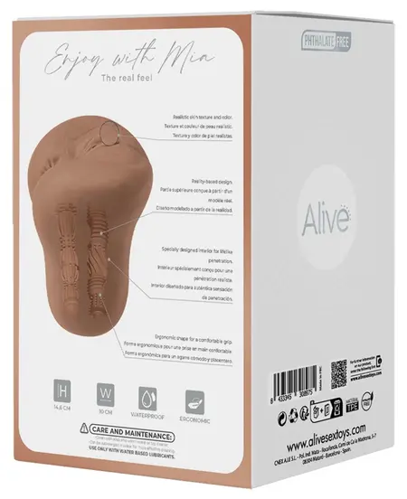 Alive Mia XL anatomski intimni uređaj mekan TPE 14.6 cm