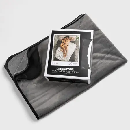 Liberator Faux Fur Fascinator Throw siva/crna 183x137 cm dvostrano ćebe