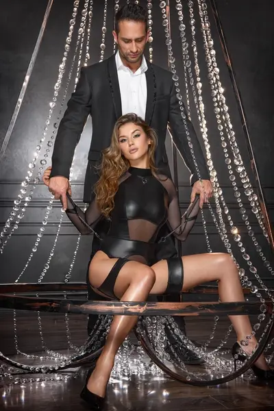 Cottelli Collection BONDAGE set XL - višematerijalni intimni bodi i lisice