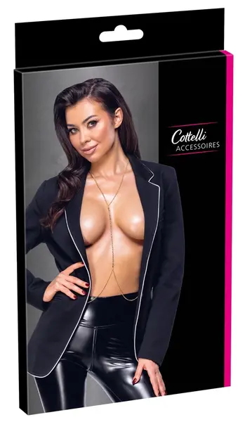 Cottelli Accessories Zlatni Lanac za Telo - Podesivi Glamur Nakit