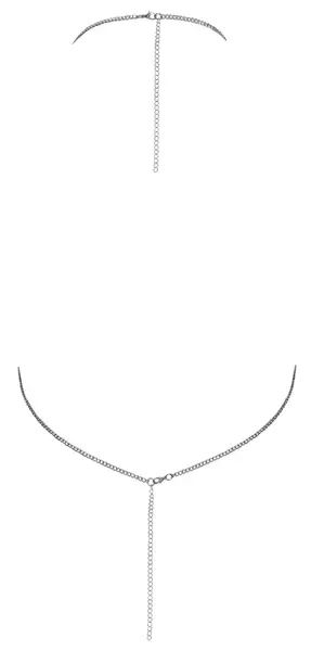 Cottelli Accessories Srebrni Metalni Halterneck Crop Top Podesivi