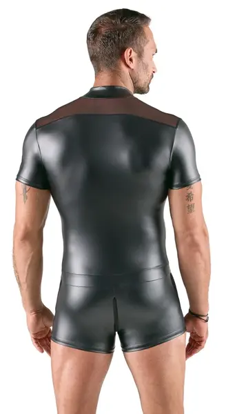 Svenjoyment Muski Crni Powernet Playsuit L sa 3-Smernim Rajsfeslusom