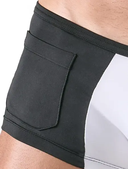 Svenjoyment Muske Pantalone Konobarskog Stila Crno-Bele sa Džepom, Velicina L