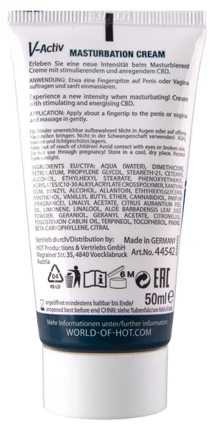 HOT V-Activ Uniseks Intimna Krema sa CBD 50ml Hranljiva Formula