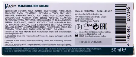 HOT V-Activ Uniseks Intimna Krema sa CBD 50ml Hranljiva Formula