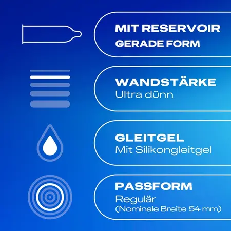 Durex Gefuhlsecht Ultra Tanki 10-Pak Premium Lateks Kondomi 56mm