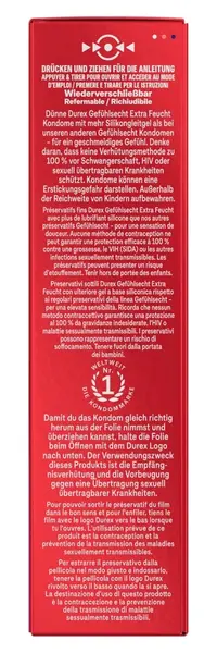 Durex Gefuhlsecht XtraFeucht 10kom Anatomski Ekstra Lubricirani Kondomi
