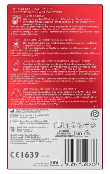 Durex Gefuhlsecht XtraFeucht 10kom Anatomski Ekstra Lubricirani Kondomi