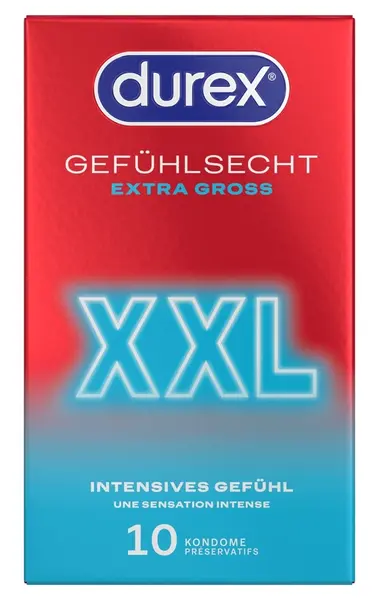 Durex Gefuhlsecht Extra Gross XXL 10 kom - Veliki Anatomski Kondomi 60mm