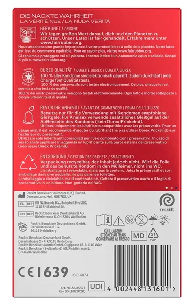Durex Gefuhlsecht Extra Gross XXL 10 kom - Veliki Anatomski Kondomi 60mm