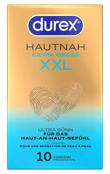 Durex Hautnah Ekstra Veliki Easy-On 10-Pak Lateks Kondomi 60mm
