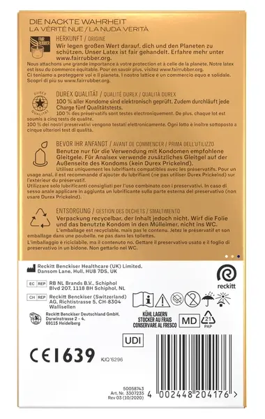 Durex Hautnah Ekstra Vlaga 10 kom Anatomski Lateks Kondomi 56mm