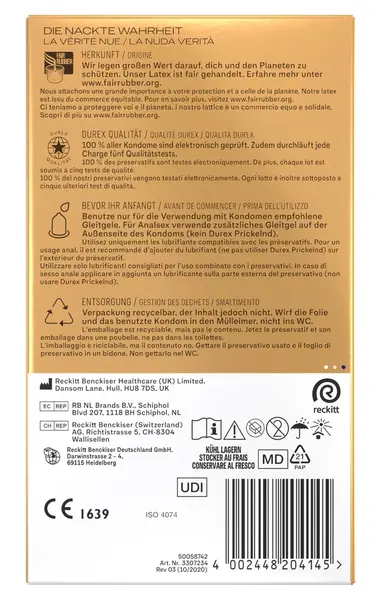 Durex Hautnah Ultra-Tanki Anatomski Kondomi 10-Pak 56mm