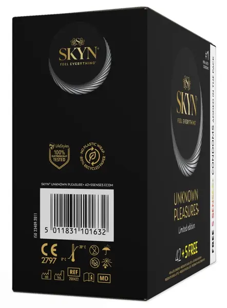 SKYN Unknown Pleasures raznovrsni set kondoma bez lateksa 42+5 gratis, 53 mm