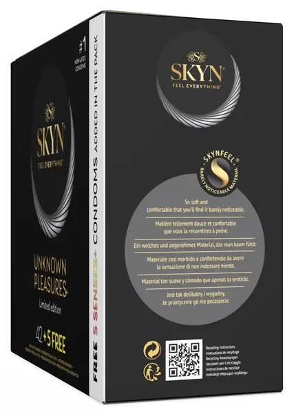 SKYN Unknown Pleasures raznovrsni set kondoma bez lateksa 42+5 gratis, 53 mm