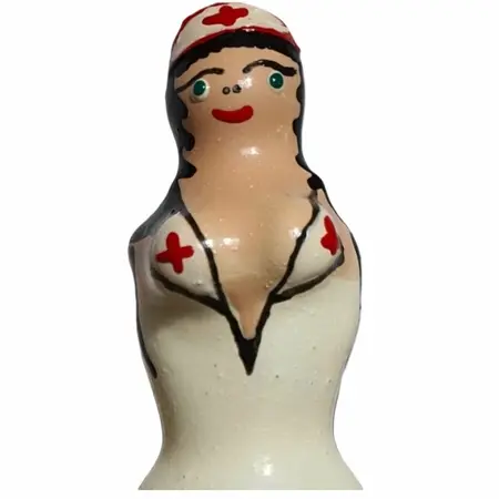 Condomerie Ručno Oslikani Umetnički Kondom Medicinska Sestra Plavuša Dekorativni Kolekcionarski