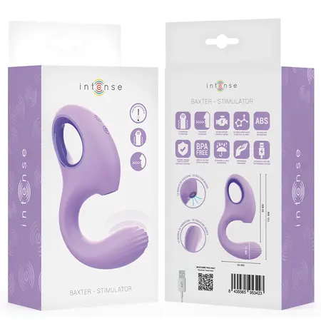 INTENSE Baxter Dual-Action Violet Stimulator with 10 Modes, Waterproof