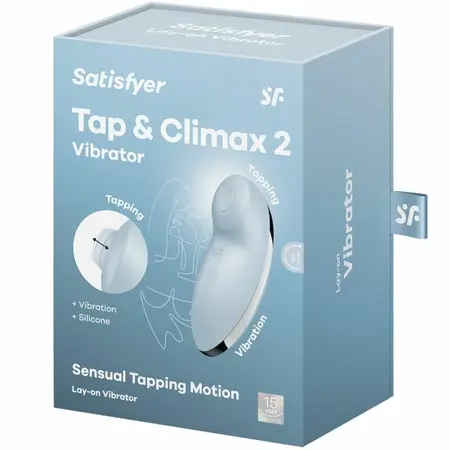 Satisfyer Tap & Climax 2 Dual-Action vibrator plavi silikon USB