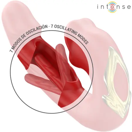 INTENSE NATHY Dual-Action Vibrator with Stimulating Suction System Red
