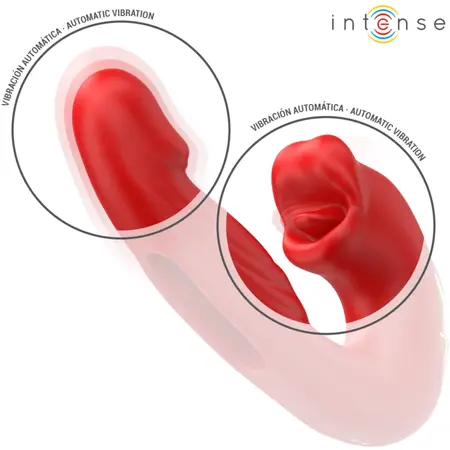 INTENSE NATHY Dual-Action Vibrator with Stimulating Suction System Red