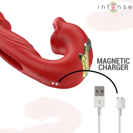 INTENSE NATHY Dual-Action Vibrator with Stimulating Suction System Red