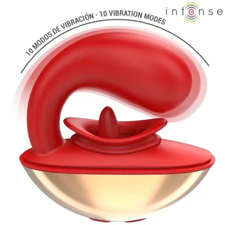 INTENSE Mariah U-Shape Vibrator & Dual Stimulator 10 Modes Red Silicone