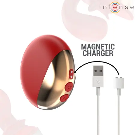 INTENSE Mariah U-Shape Vibrator & Dual Stimulator 10 Modes Red Silicone