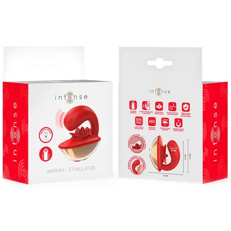 INTENSE Mariah U-Shape Vibrator & Dual Stimulator 10 Modes Red Silicone