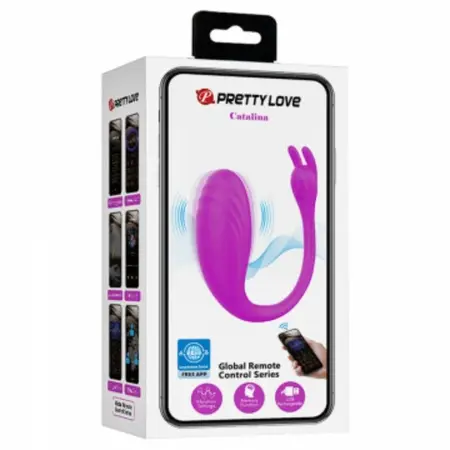 Pretty Love Catalina aplikacijom kontrolisan silikonski masažer lila vodootporan