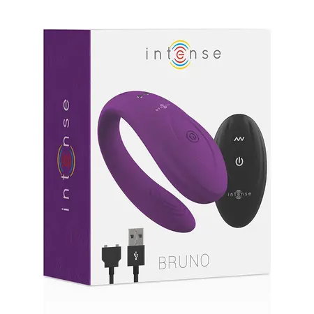 Intense Bruno dvomotorni jorgovani silikonski maser za parove, daljinski, 62mm