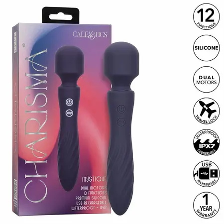 CalExotics Charisma Mystique dvomotorni maser 21.5cm ljubičasti silikon