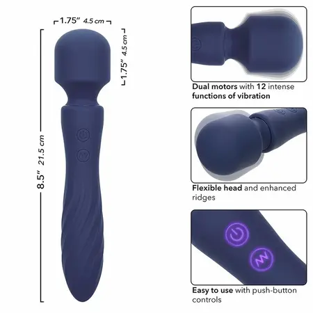 CalExotics Charisma Mystique dvomotorni maser 21.5cm ljubičasti silikon
